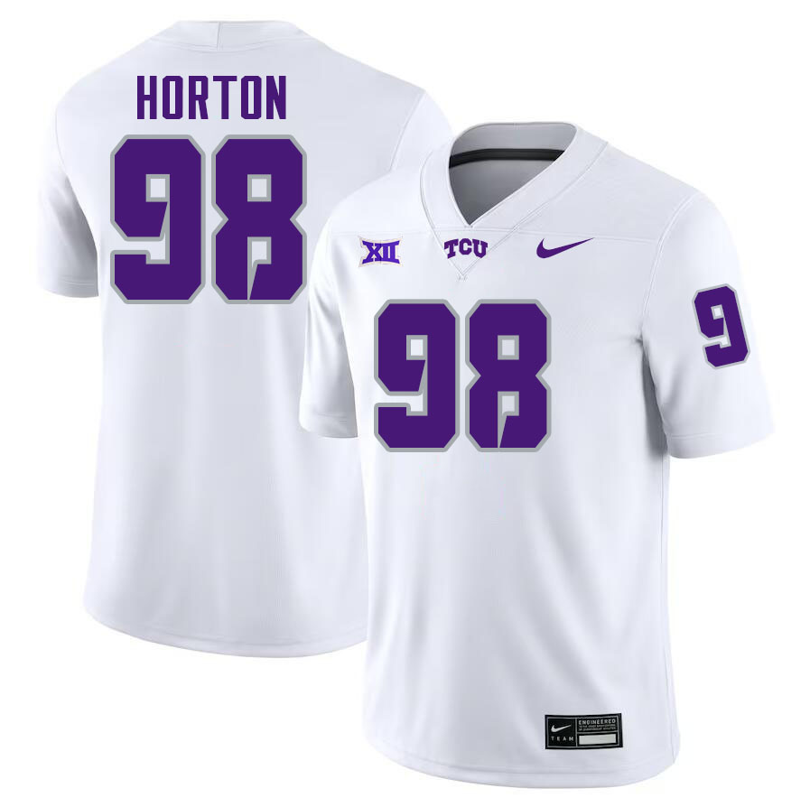 #98 Dylan Horton TCU Jersey,Texas Christian University Horned Frogs Football Jersey-White